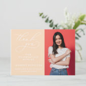 シンプル書道お洒落卒業ありがとう サンキューカード (スタンド正面)