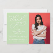 シンプル書道お洒落卒業ありがとう サンキューカード (正面)