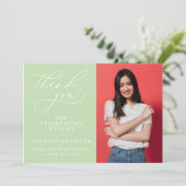 シンプル書道お洒落卒業ありがとう サンキューカード (スタンド正面)