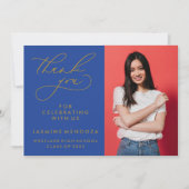 シンプル書道お洒落卒業ありがとう サンキューカード (正面)