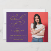 シンプル書道お洒落卒業ありがとう サンキューカード (正面)