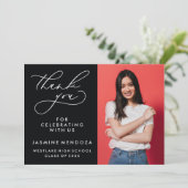 シンプル書道お洒落卒業ありがとう サンキューカード (スタンド正面)