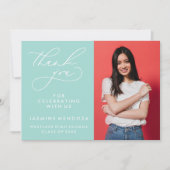 シンプル書道お洒落卒業ありがとう サンキューカード (正面)