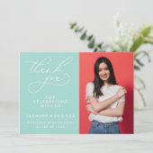 シンプル書道お洒落卒業ありがとう サンキューカード (スタンド正面)