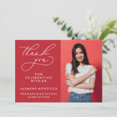 シンプル書道お洒落卒業ありがとう サンキューカード (スタンド正面)