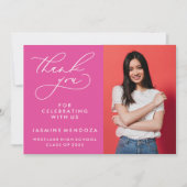 シンプル書道お洒落卒業ありがとう サンキューカード (正面)