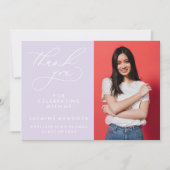 シンプル書道お洒落卒業ありがとう サンキューカード (正面)