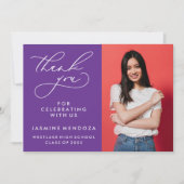 シンプル書道お洒落卒業ありがとう サンキューカード (正面)