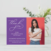 シンプル書道お洒落卒業ありがとう サンキューカード (スタンド正面)