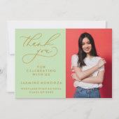 シンプル書道お洒落卒業ありがとう サンキューカード (正面)