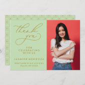 シンプル書道お洒落卒業ありがとう サンキューカード (正面/裏面)