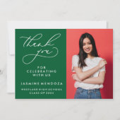 シンプル書道お洒落卒業ありがとう サンキューカード (正面)