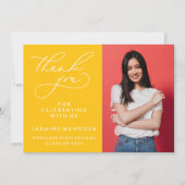 シンプル書道お洒落卒業ありがとう サンキューカード (正面)