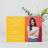 シンプル書道お洒落卒業ありがとう サンキューカード (スタンド正面)