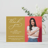 シンプル書道お洒落卒業ありがとう サンキューカード (スタンド正面)