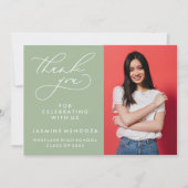 シンプル書道お洒落卒業ありがとう サンキューカード (正面)