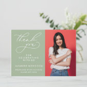 シンプル書道お洒落卒業ありがとう サンキューカード (スタンド正面)