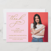 シンプル書道お洒落卒業ありがとう サンキューカード (正面)