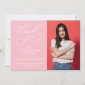 シンプル書道お洒落卒業ありがとう サンキューカード (正面)