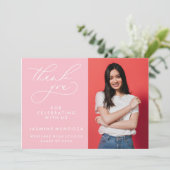 シンプル書道お洒落卒業ありがとう サンキューカード (スタンド正面)