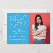 シンプル書道お洒落卒業ありがとう サンキューカード (正面)