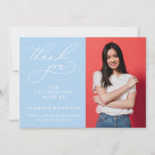 シンプル書道お洒落卒業ありがとう サンキューカード (正面)