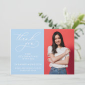 シンプル書道お洒落卒業ありがとう サンキューカード (スタンド正面)