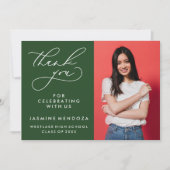 シンプル書道お洒落卒業ありがとう サンキューカード (正面)