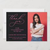 シンプル書道お洒落卒業ありがとう サンキューカード (正面)