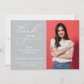 シンプル書道お洒落卒業ありがとう サンキューカード (正面)