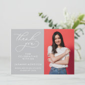 シンプル書道お洒落卒業ありがとう サンキューカード (スタンド正面)