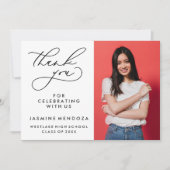 シンプル書道お洒落卒業ありがとう サンキューカード (正面)