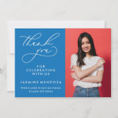 シンプル書道お洒落卒業ありがとう サンキューカード (正面)