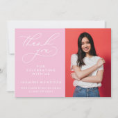 シンプル書道お洒落卒業ありがとう サンキューカード (正面)