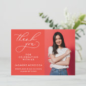 シンプル書道お洒落卒業ありがとう サンキューカード (スタンド正面)