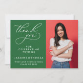 シンプル書道お洒落卒業ありがとう サンキューカード (正面)