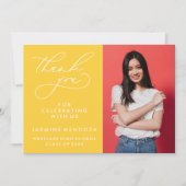 シンプル書道お洒落卒業ありがとう サンキューカード (正面)