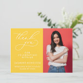 シンプル書道お洒落卒業ありがとう サンキューカード (スタンド正面)