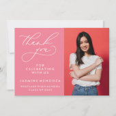 シンプル書道お洒落卒業ありがとう サンキューカード (正面)