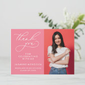 シンプル書道お洒落卒業ありがとう サンキューカード (スタンド正面)