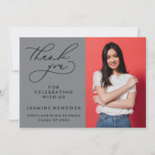 シンプル書道お洒落卒業ありがとう サンキューカード (正面)