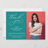 シンプル書道お洒落卒業ありがとう サンキューカード (正面)