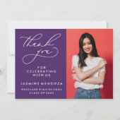 シンプル書道お洒落卒業ありがとう サンキューカード (正面)