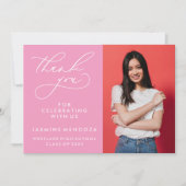 シンプル書道お洒落卒業ありがとう サンキューカード (正面)