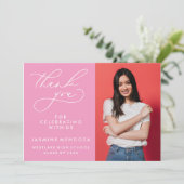 シンプル書道お洒落卒業ありがとう サンキューカード (スタンド正面)