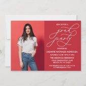 シンプル書道お洒落卒業招待状 招待状 (正面)