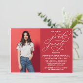 シンプル書道お洒落卒業招待状 招待状 (スタンド正面)