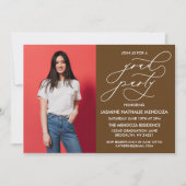 シンプル書道お洒落卒業招待状 招待状 (正面)