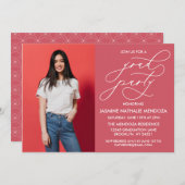 シンプル書道お洒落卒業招待状 招待状 (正面/裏面)