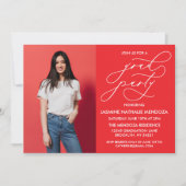 シンプル書道お洒落卒業招待状 招待状 (正面)